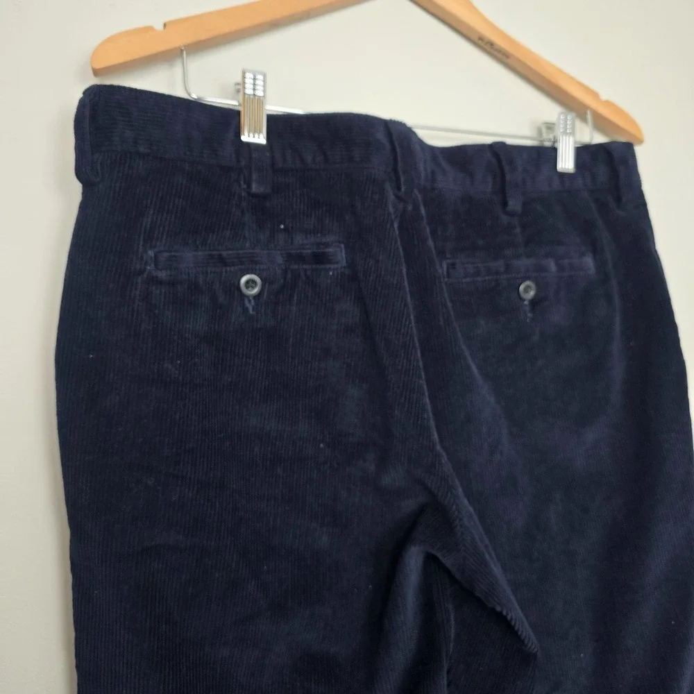 NWT LL Bean Mens Country Stretch Corduroy Pants Sz 35x30 Blue Preppy Classic